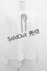 axes femme POETIQUE / レースデザインビッグ襟ブラウス M 生成り I-25-05-07-027-AX-BL-HD-ZI