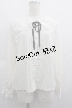 画像1: axes femme POETIQUE / レースデザインビッグ襟ブラウス M 生成り I-25-05-07-027-AX-BL-HD-ZI