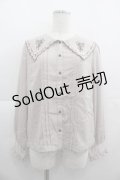 axes femme POETIQUE / フラワー刺繍スカラップ襟ブラウス M ピンク I-25-05-07-028-AX-BL-HD-ZI