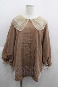 axes femme POETIQUE / 刺繍ビッグ襟ボリューム袖ブラウス M モカ I-25-05-07-029-AX-BL-HD-ZI