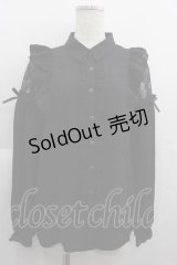 axes femme POETIQUE / 肩レースデザインブラウス M ブラック I-25-05-07-030-AX-BL-HD-ZI