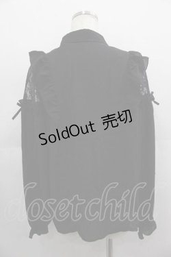 画像2: axes femme POETIQUE / 肩レースデザインブラウス M ブラック I-25-05-07-030-AX-BL-HD-ZI