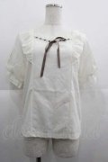 axes femme POETIQUE / ヒマワリ刺繍フリルカットプルオーバー M キナリ I-25-05-07-031-AX-TO-HD-ZI