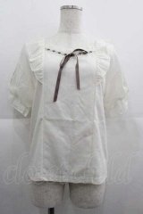 axes femme POETIQUE / ヒマワリ刺繍フリルカットプルオーバー M キナリ I-25-05-07-031-AX-TO-HD-ZI