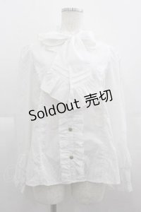 axes femme kawaii / リボンボウタイブラウス M ホワイト I-25-05-07-032-AX-BL-HD-ZI