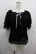 axes femme POETIQUE / ヒマワリ刺繍フリルカットプルオーバー M ブラック I-25-05-07-033-AX-TO-HD-ZI