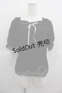 axes femme POETIQUE / ヒマワリ刺繍フリルカットプルオーバー M ブラック I-25-05-07-033-AX-TO-HD-ZI
