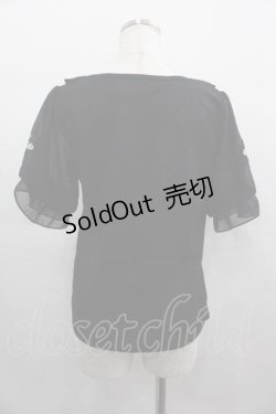 画像2: axes femme POETIQUE / ヒマワリ刺繍フリルカットプルオーバー M ブラック I-25-05-07-033-AX-TO-HD-ZI