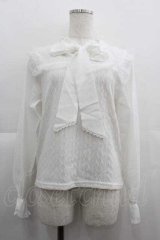 axes femme / ボウタイビスチェ風トップス  白 I-25-05-07-042-AX-TO-HD-ZI