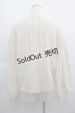 画像2: axes femme / レースアップ花刺繍ニット  アイボリー I-25-05-07-043-AX-TO-HD-ZI
