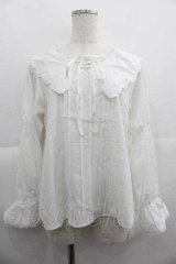 axes femme / ビッグ襟ブラウス M 白 I-25-05-07-044-AX-BL-HD-ZI