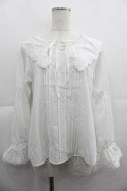 画像1: axes femme / ビッグ襟ブラウス M 白 I-25-05-07-044-AX-BL-HD-ZI