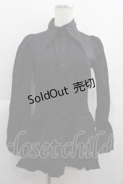 画像1: BPN / 裾段フリルロングシャツ  黒 I-25-05-07-049-GO-BL-HD-ZI