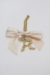 Maison de FLEUR / Gイニシャルリボンチャーム  ピンク I-25-05-08-074-LO-BG-HD-ZI