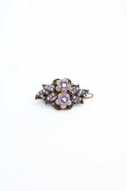画像1: Michal Negrin / フラワーストーンミニヘアピン  パープル I-25-05-08-080-LO-AC-HD-ZI