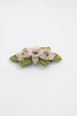 画像1: Michal Negrin / フラワーバレッタ  ピンクＸ緑 I-25-05-08-081-LO-AC-HD-ZI (1)