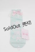Angelic Pretty / Candy Ribbon ストライプクルー丈ソックス  ミント I-25-05-08-011-AP-ZA-HD-ZI