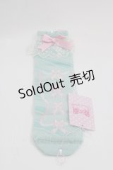 Angelic Pretty / Candy Ribbon ストライプクルー丈ソックス  ミント I-25-05-08-011-AP-ZA-HD-ZI