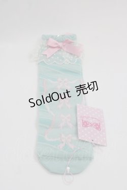 画像1: Angelic Pretty / Candy Ribbon ストライプクルー丈ソックス  ミント I-25-05-08-011-AP-ZA-HD-ZI