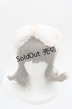 画像1: Ank Rouge / ストライプリボンボアヘアバンド  ピンクＸ白 I-25-05-08-125-CA-AC-HD-ZI