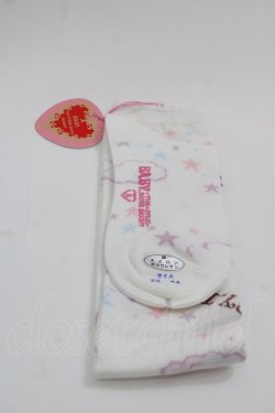 画像2: BABY,THE STARS SHINE BRIGHT / Toy's Fluffy Dream柄オーバーニーソックス  白 I-25-05-08-031-BA-ZA-HD-ZI