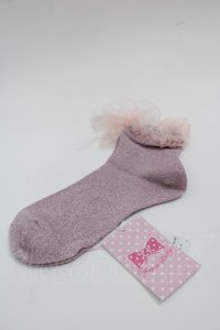 Angelic Pretty / Twinkle Glitterクルー丈ソックス  ピンク I-25-05-08-005-AP-ZA-HD-ZI