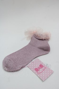 画像1: Angelic Pretty / Twinkle Glitterクルー丈ソックス  ピンク I-25-05-08-005-AP-ZA-HD-ZI