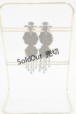 画像2: Michal Negrin / カボションチェーンビーズイヤリング  青ＸAGD I-25-05-11-005-LO-AC-HD-ZI