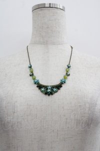 Michal Negrin / フラワーストーン&ビーズモチーフネックレス  グリーンＸAGD I-25-05-11-047-LO-AC-HD-ZI