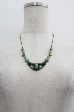 画像1: Michal Negrin / フラワーストーン&ビーズモチーフネックレス  グリーンＸAGD I-25-05-11-047-LO-AC-HD-ZI (1)