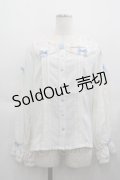 LOLITAその他(お買取対象外) / ハート総柄襟ブラウス  白ＸピンクＸ青 I-25-05-11-057-LO-BL-HD-ZI