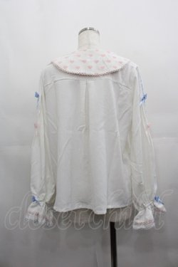 画像2: LOLITAその他(お買取対象外) / ハート総柄襟ブラウス  白ＸピンクＸ青 I-25-05-11-057-LO-BL-HD-ZI