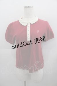 Fi.n.t / 胸元刺繍ポロシャツ  ボルドーＸアイボリー I-25-05-11-061-CA-TO-HD-ZI