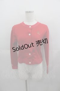 MILK / チェリー刺繍カットカーディガン  赤 I-25-05-11-062-ML-TO-HD-ZI
