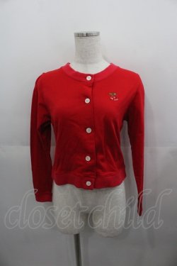 画像1: MILK / チェリー刺繍カットカーディガン  赤 I-25-05-11-062-ML-TO-HD-ZI