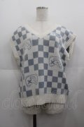 LOLITAその他(お買取対象外) / コントローラー市松柄ニットベスト  白Ｘブルーグレー I-25-05-11-063-LO-TO-HD-ZI