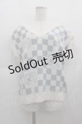 LOLITAその他(お買取対象外) / コントローラー市松柄ニットベスト  白Ｘブルーグレー I-25-05-11-063-LO-TO-HD-ZI