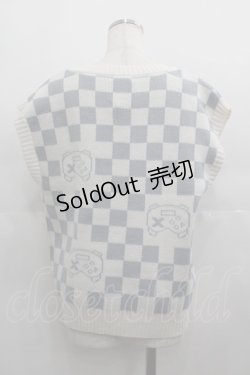 画像2: LOLITAその他(お買取対象外) / コントローラー市松柄ニットベスト  白Ｘブルーグレー I-25-05-11-063-LO-TO-HD-ZI