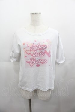 画像1: Ank Rouge / ハートラムネプリント半袖カットソー  白Ｘピンク I-25-05-11-069-CA-TO-HD-ZI