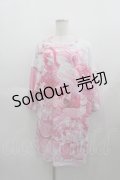 ACDC RAG /  ねむくまヒュージTシャツ  ピンクＸ白 I-25-05-11-074-PU-TO-HD-ZI