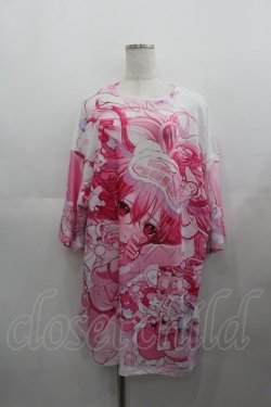 画像1: ACDC RAG /  ねむくまヒュージTシャツ  ピンクＸ白 I-25-05-11-074-PU-TO-HD-ZI