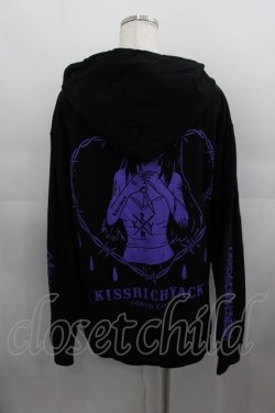 画像2: KRY CLOTHING / 「HAMONOONNA」パーカー  黒Ｘ紫 I-25-05-11-077-EL-TO-HD-ZI