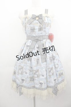 画像1: BABY,THE STARS SHINE BRIGHT / Roman Sweet Secret柄Audreyジャンパースカートセット  サックス I-25-05-11-085-BA-OP-HD-ZI