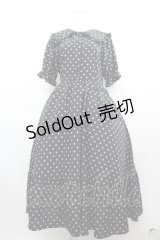 m petit by misako / 梨地水玉半袖ワンピース M 黒Ｘベージュ I-25-05-11-097-LO-OP-HD-ZI