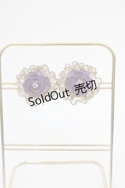 画像1: Michal Negrin / 薔薇モチーフイヤリング  ラベンダーＸゴールド I-25-05-11-012-LO-AC-HD-ZI