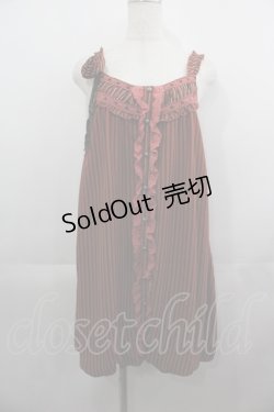 画像1: axes femme / ストライプバルーンキャミワンピース  ボルドー I-25-05-11-112-AX-OP-HD-ZI