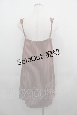 画像2: axes femme / ストライプバルーンキャミワンピース  ボルドー I-25-05-11-112-AX-OP-HD-ZI