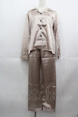 画像1: Ank Rouge / サテンルームウェアセット  ベージュ I-25-05-11-121-CA-OP-HD-ZI