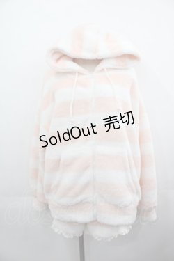 画像1: Ank Rouge / ボーダーボアルームウェアセット  ピンクＸ白 I-25-05-11-122-CA-OP-HD-ZI