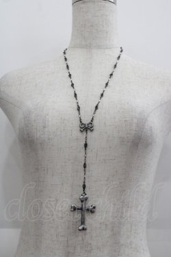 画像1: Q-pot. / Bone Cross Rosary Necklace  シルバー I-25-05-11-031-QP-AC-HD-ZI